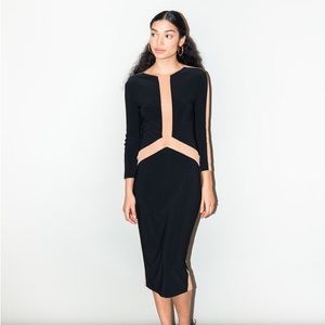Norma Kamali spliced mesh panel dress